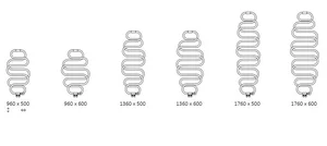 Perla - TERMA radiator po meri (ZX) - dimenzije