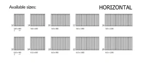 Triga - Terma radiator - dimenzije za ležeče