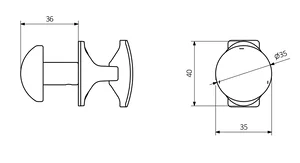 Terma obešalo Handy grip - dimenzije