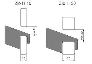 Terma obešalo ZIP H - dimenzije