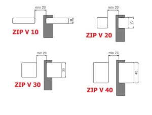 Terma obešalo ZIP V - dimenzije