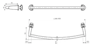 Terma držalo BASIC zaobleno - dimenzije