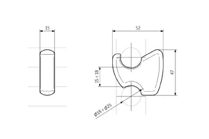 Terma obešalo YO - tehnična skica