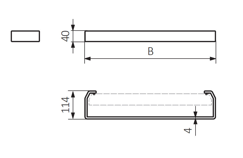 Terma držalo CASE SLIM - tehnična skica