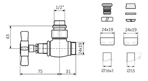 Tehnična skica - Star (navadni kotni)