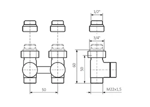 Tehnična skica set spodnji (RAVNI ventil)