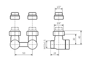 Tehnična skica set spodnji (KOTNI ventil)