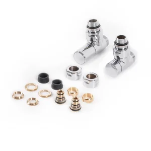 Set Terma DESIGN radiatorskih ventilov, navadni kotne izvedbe, krom