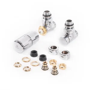 Set Terma DESIGN radiatorskih ventilov, termostatski kotne izvedbe, krom