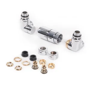 Set Terma DESIGN radiatorskih ventilov, 3-osni term., kotna DESNA izvedba, krom