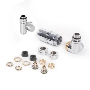 Set Terma DESIGN radiatorskih ventilov, 3-osni term.+grelec, kotna DESNA izvedba, krom