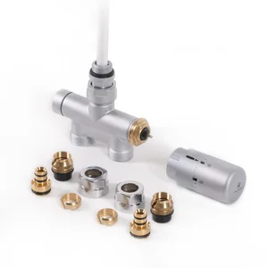 Set Terma DESIGN radiatorski ventil, enojni term., ravna izvedba, saten