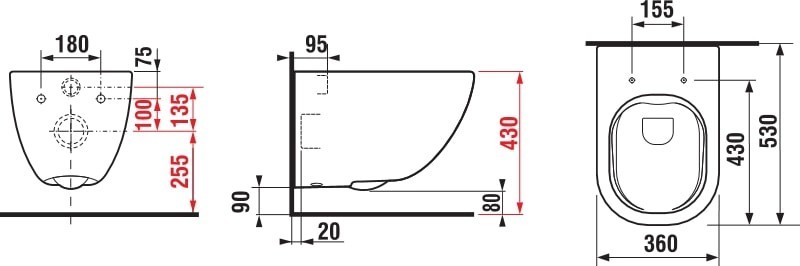 Jika Mio WC školjka RIMLESS, viseča brez roba