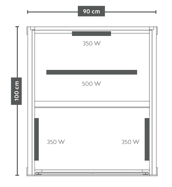 Infra savna Sanotechnik Ruby 1 - dimenzije