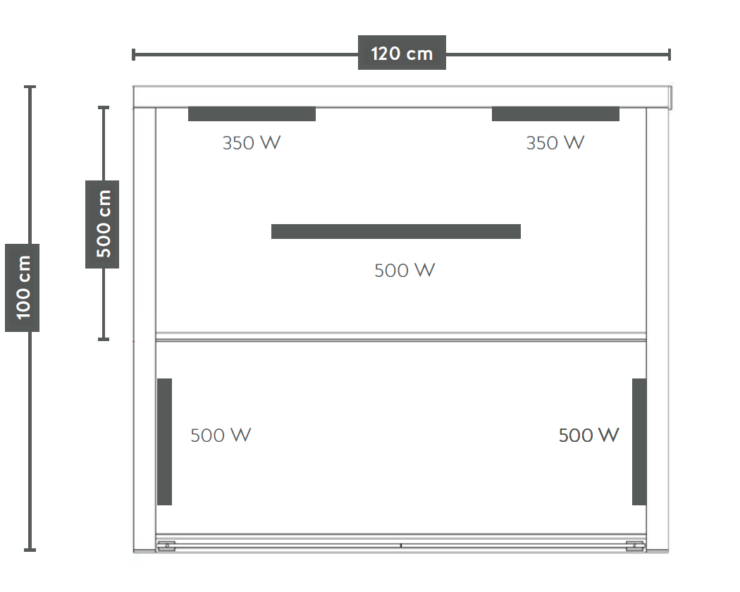 Infra savna Sanotechnik Ruby 2 - dimenzije