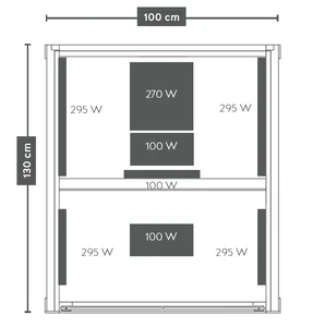 Infra savna Sanotechnik Carbon 1 - dimenzije