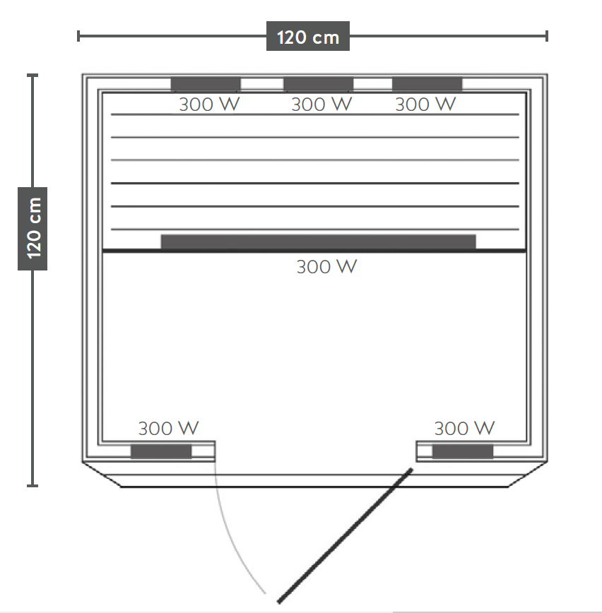 Infra savna Sanotechnik Carmen 2 - dimenzije