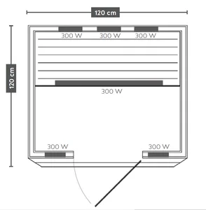 Infra savna Sanotechnik Carmen 2 - dimenzije