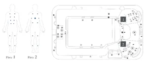 Plavalno masažni bazen Sanotechnik IBIZA - masažna mesta