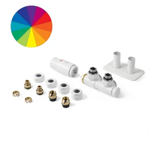 Set AllInOne Terma DESIGN radiatorski ventil, spodnji term., kotna LEVA izvedba, COLOR