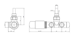 Terma set spodnji enojni termostatski AllInOne (KOTNI DESNI)