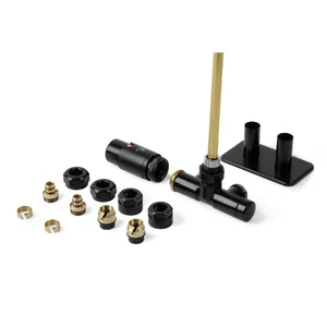 Set AllInOne Terma DESIGN radiatorski ventil, enojni term., kotna LEVA izvedba, črna mat