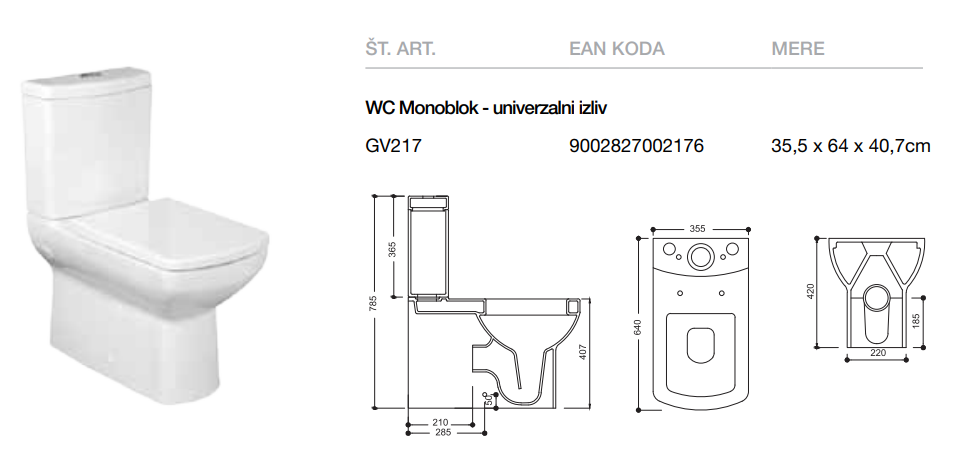 Sanotechnik NERO WC monoblok GV217