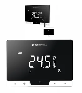 Tedenski sobni termostat Saswell T19xRF-APP črni brezžični in WiFi, prenosni