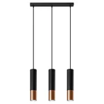 Obesna svetilka LOOPEZ 3L črna/medena (45x6x90cm)