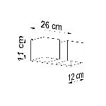 Stenska svetilka QUAD 2 siva (26x12x11cm)