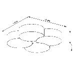 Stropna svetilka CIRCLE 4 bela (78x71.5x11.5cm)