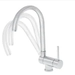 Armatura za kuhinjo Unitas Fresh 01138 - za pretočni grelnik s kotnimi ventili, pregibni J-izliv 200mm