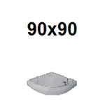 Polkrožne tuš kadi 90x90