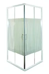 Sanotechnik tuš kabina TTW80S 80x80x180, beli profili, steklo s črtastim dekorjem