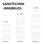Sanotechnik radiator INNSBRUCK dimenzije