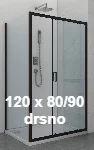 Pravokotne tuš kabine 120x80 in 120x90, drsno odpiranje