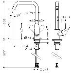 Hansgrohe 31820800 Focus armatura za kuhinjo, L izliv (stainless steel optic)