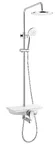 Sanotechnik naglavni tuš set z armaturo in izlivom AS703 (krom/bela)
