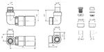 Tehnična skica 3-osni termostatski (kotni LEVI set)