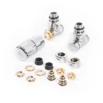 Set Terma DESIGN radiatorskih ventilov, termostatski kotne izvedbe, krom