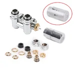 Set Terma DESIGN radiatorski ventil, spodnji term.+grelec, kotna LEVA izvedba, saten