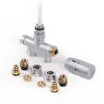 Set Terma DESIGN radiatorski ventil, enojni term., ravna izvedba, saten