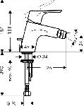 Hansgrohe armatura 31920000 - Focus za bide z zg. delom sifona