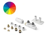 Set AllInOne Terma DESIGN radiatorski ventil, spodnji term., kotna LEVA izvedba, COLOR