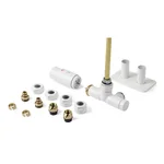 Set AllInOne Terma DESIGN radiatorski ventil, enojni term., kotna LEVA izvedba, bela soft