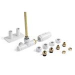 Set AllInOne Terma DESIGN radiatorski ventil, enojni term., kotna DESNA izvedba, bela sijaj